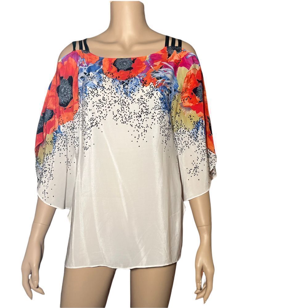 NWOT Leifsdottir Anthropologie Poppy Flower Boho Top Blouse silk